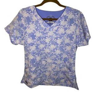 Dickies Black Label Floral Scrub Top with Pockets